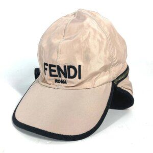 FENDI FXQ679 Fur Moko Moko logo flight hat cap baseball cap